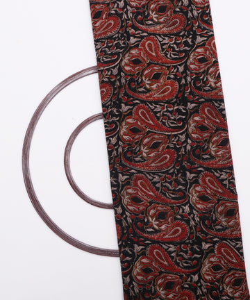 Black Colour Paisley Print Rayon Fabric ( 4 Meter)